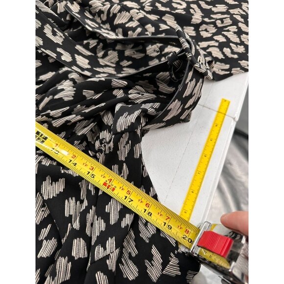 City Chic Black Tan Abstract Print Dress Waist Tie XXL/22 Animal Print Plus - Picture 4 of 7